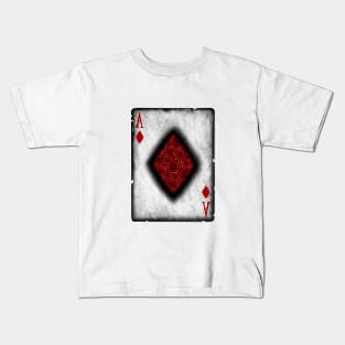 Ace of Diamonds with Roses Kids T-Shirt